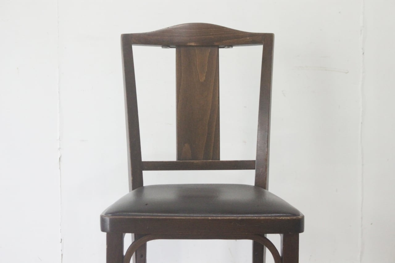 レトロ ダイニングチェア 椅子 木製 合皮 レザー こげ茶 ヴィンテージ レトロ ダイニングチェア 椅子 木製 合皮 レザー こげ茶