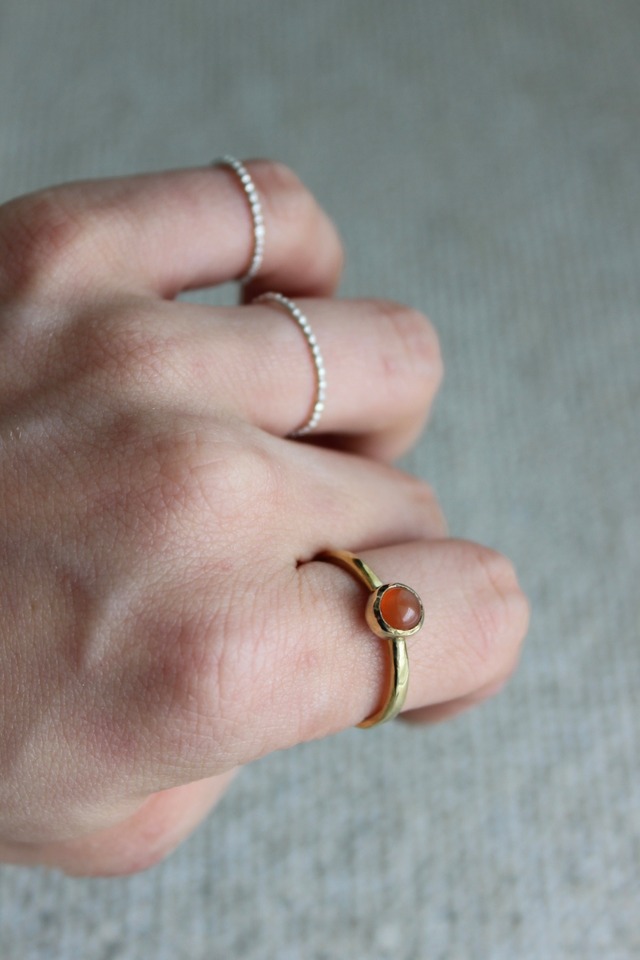 tiny stone ring / carnelian