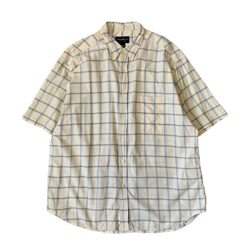 “90s Eddie Bauer” short sleeve check shirt