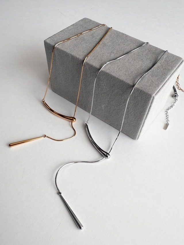 stainless long steel necklace  ステンレスロングネックレス