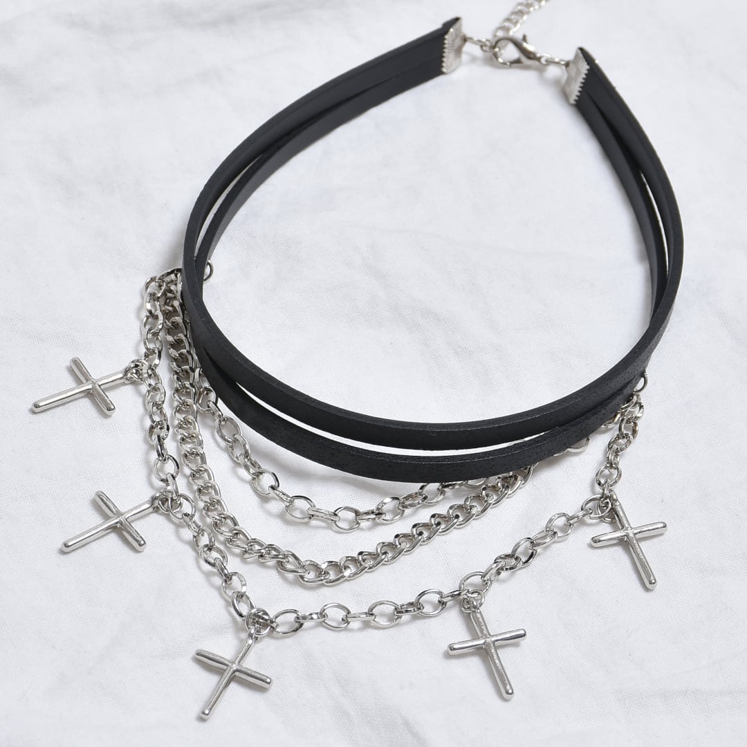 1/13新着】2連ベルトクロスチョーカー | VOLCAN&APHRODITE