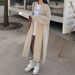 コーディガン ニット カーディガン 羽織り ロング丈 長袖 ドルマンスリーブ リブ ライトアウター 体型カバー シンプル 無地 カジュアル あったかい 秋冬 ゆったり 柔らか 通勤 普段着 お出かけ OU-016YK