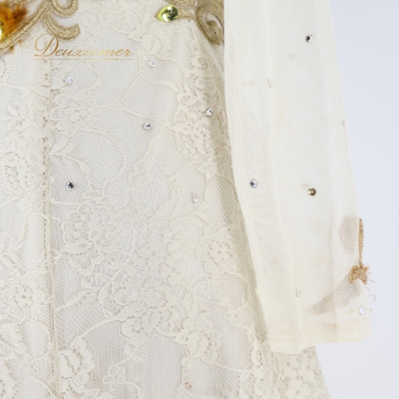 社交ダンス 衣装 スタンダードドレス ワンピース ドレス ホワイト系 ベージュ系 クリーム アイボリー ゴールド フリル レース 羽 デモ 競技 パーティ 発表会 かわいい エレガント フォーマル 大人 女性用 おしゃれ