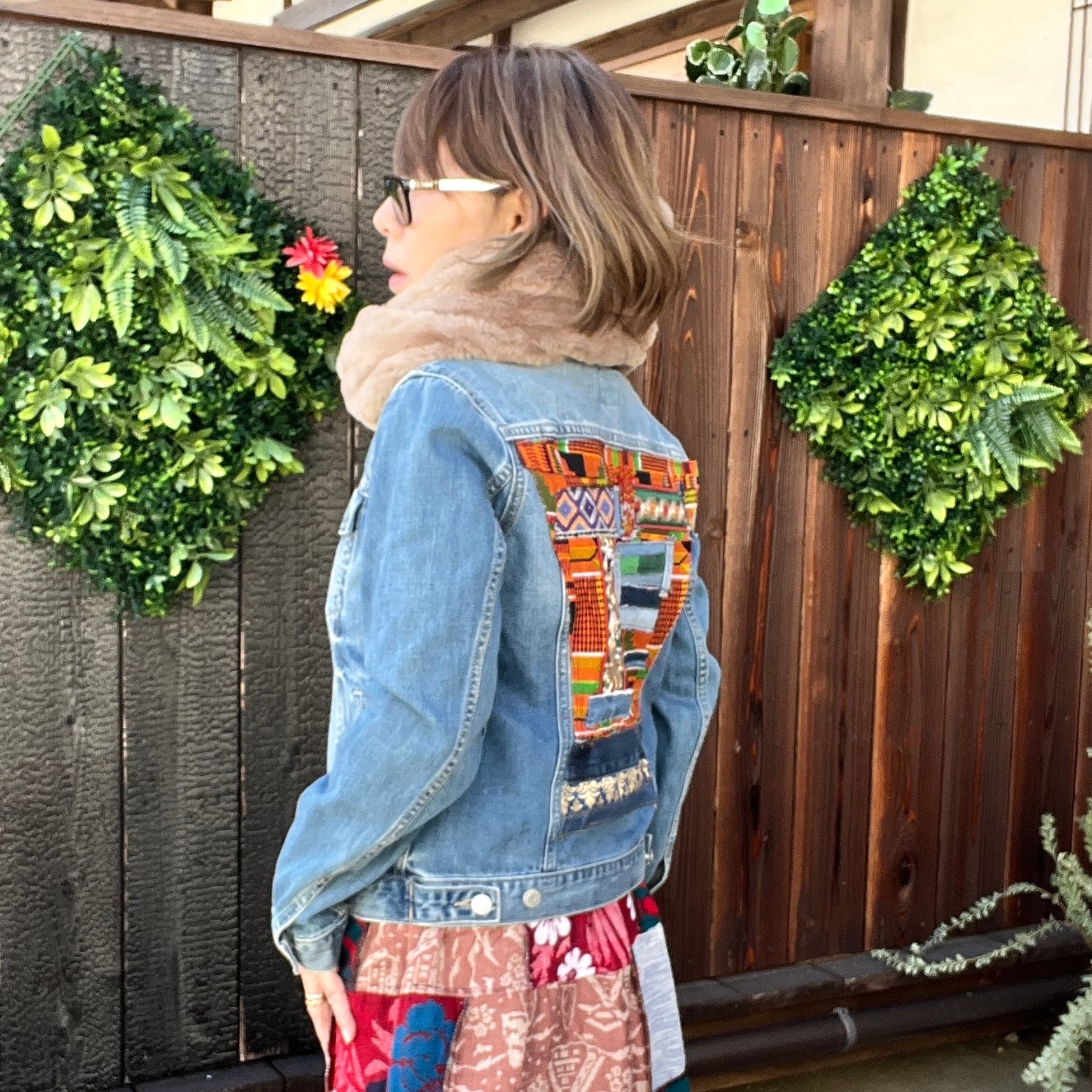 リメイクデニムアフリカンGジャン | アジアン雑貨ルチュ