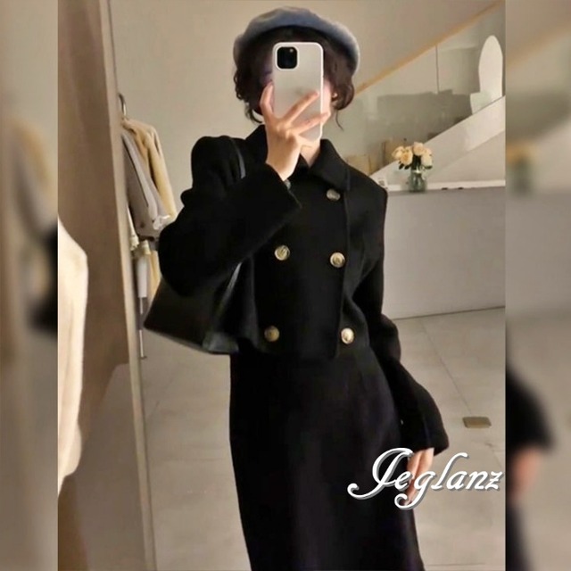 セットアップ 2点 ジャケット 襟付き ダブルブレスト マーメイド（M5365）ζ