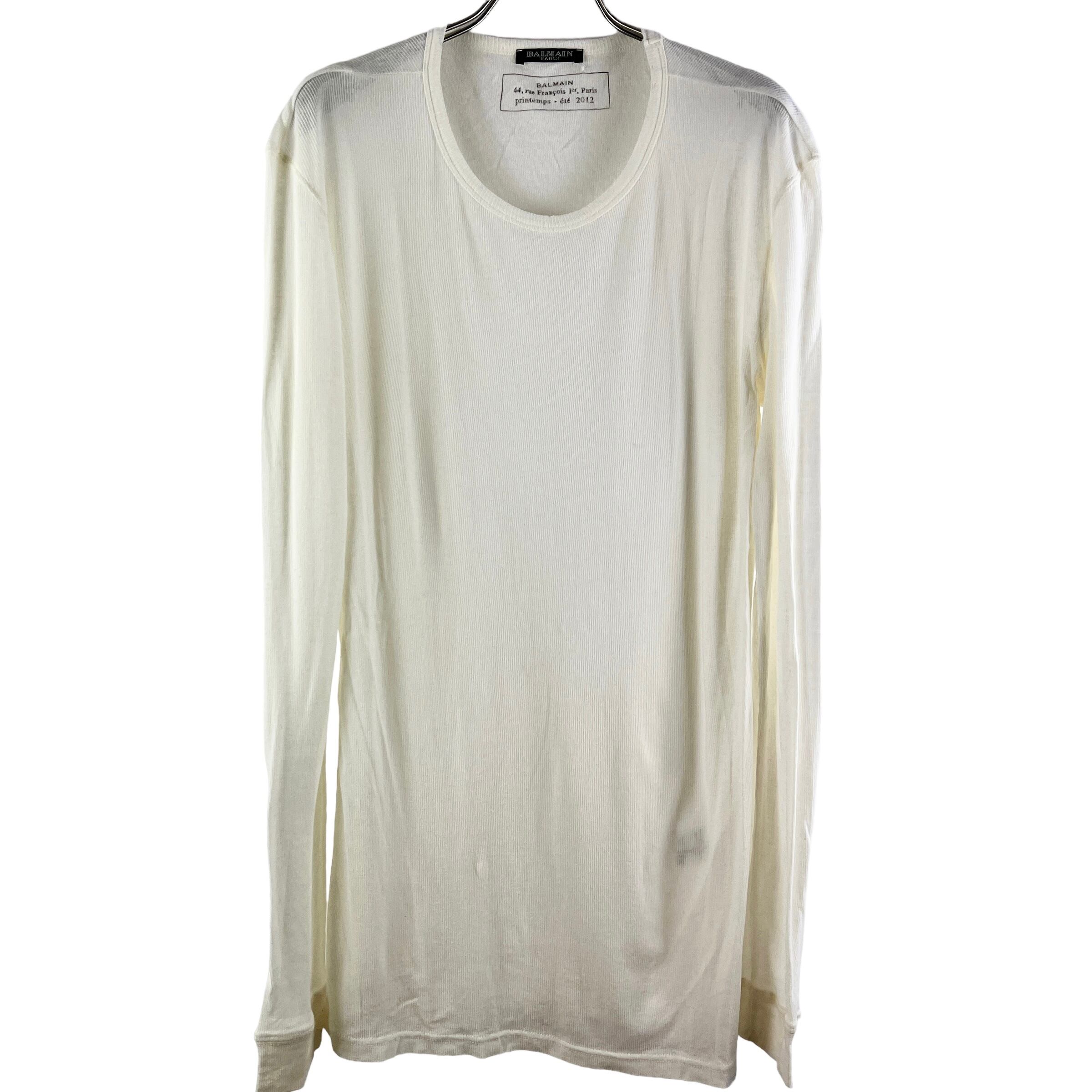 BALMAIN(バルマン) Longsleeve Paris Printemps 2012 T Shirt (beige 