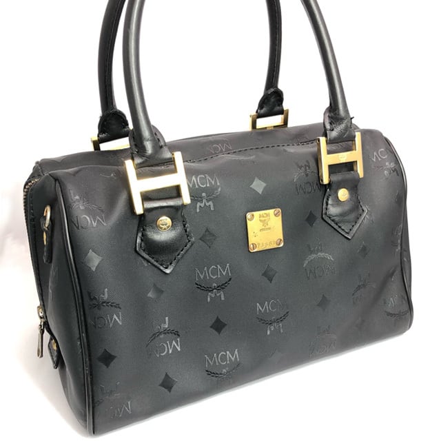 ■新品■未使用■ MCM エムシーエム モノグラム ヴィセトス柄 レザー 2WAY ミニバッグ ハンドバッグ ショルダー ブラック系 AC1202UZ