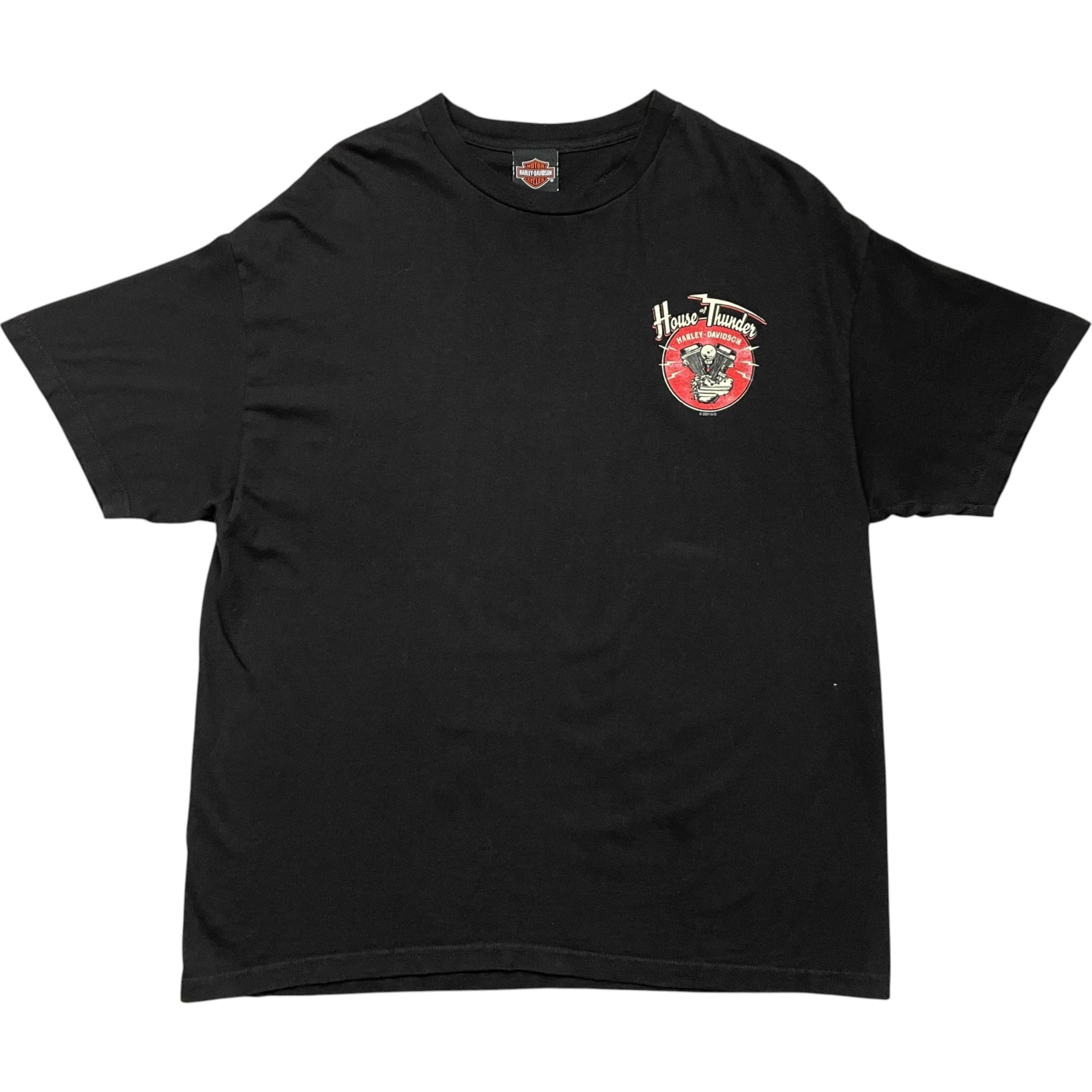 《XL》 Harley-Davidson ハーレーダビッドソン Tシャツ ブラック プリントデザイン no.10210