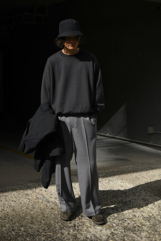 awasa / supima aging cotton crew neck sweatshirt (fade black)