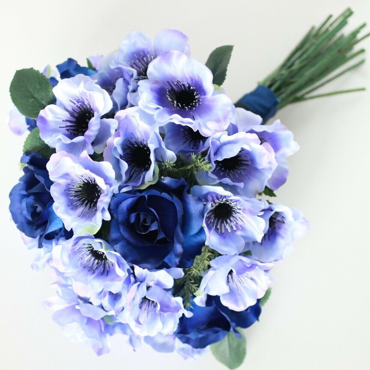 人気を誇る アネモネブルーブーケ 花 木の実 枝葉 果実アートフラワー Acersaecuador Com