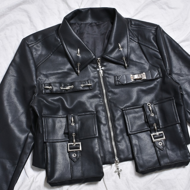 【12/12新着】スパイクピアス★レザーブルゾン