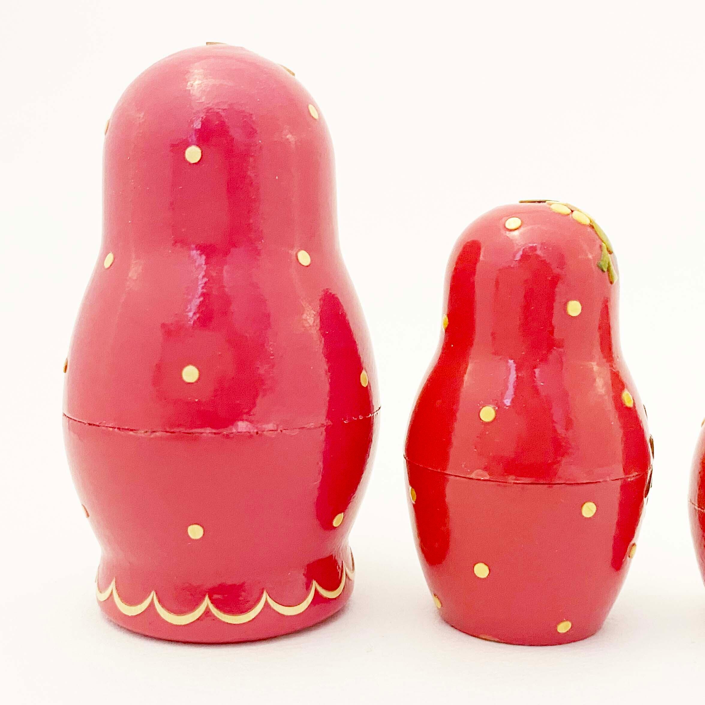 麦わらノーリンスク産マトリョーシカ / ピンク5個組
