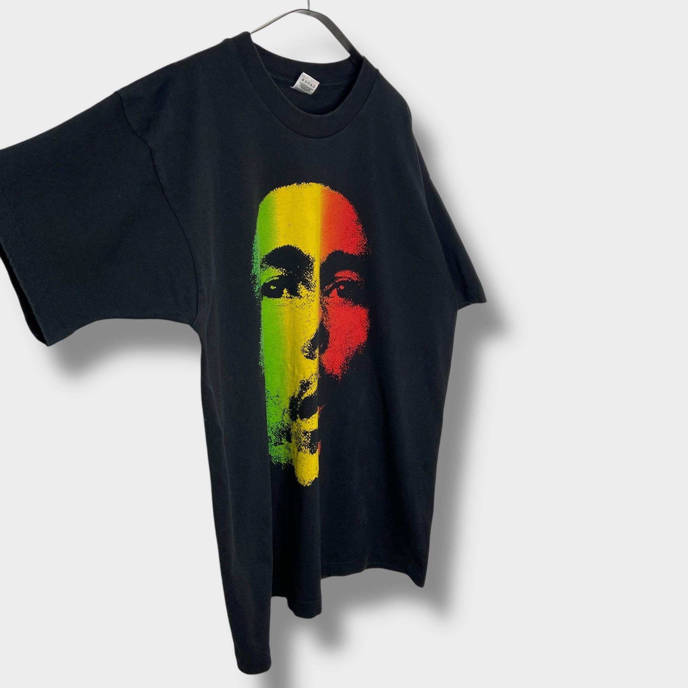 90's ボブ・マーリー フルーツボディ USA製 ビンテージXL 90's FRUIT OF THE LOOM ''ボブマーリー'' ブリーチ プリントTシャツ