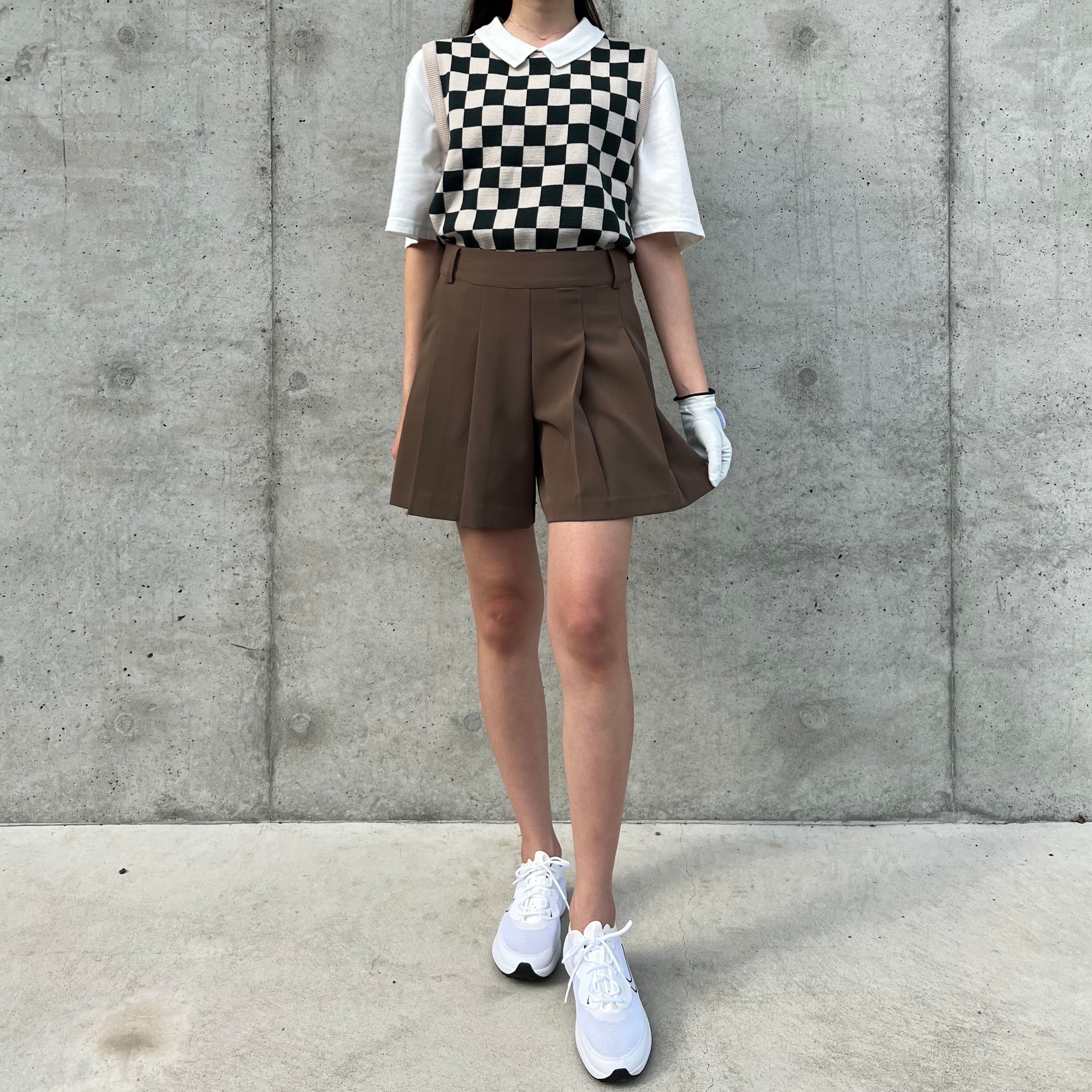 プリーツキュロットパンツ(2color) | R.E.M GOLF｜韓国ゴルフウェア