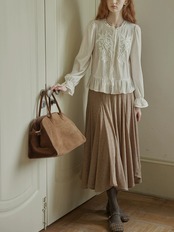 Ancien Velour Lace Frill Blouse F0842