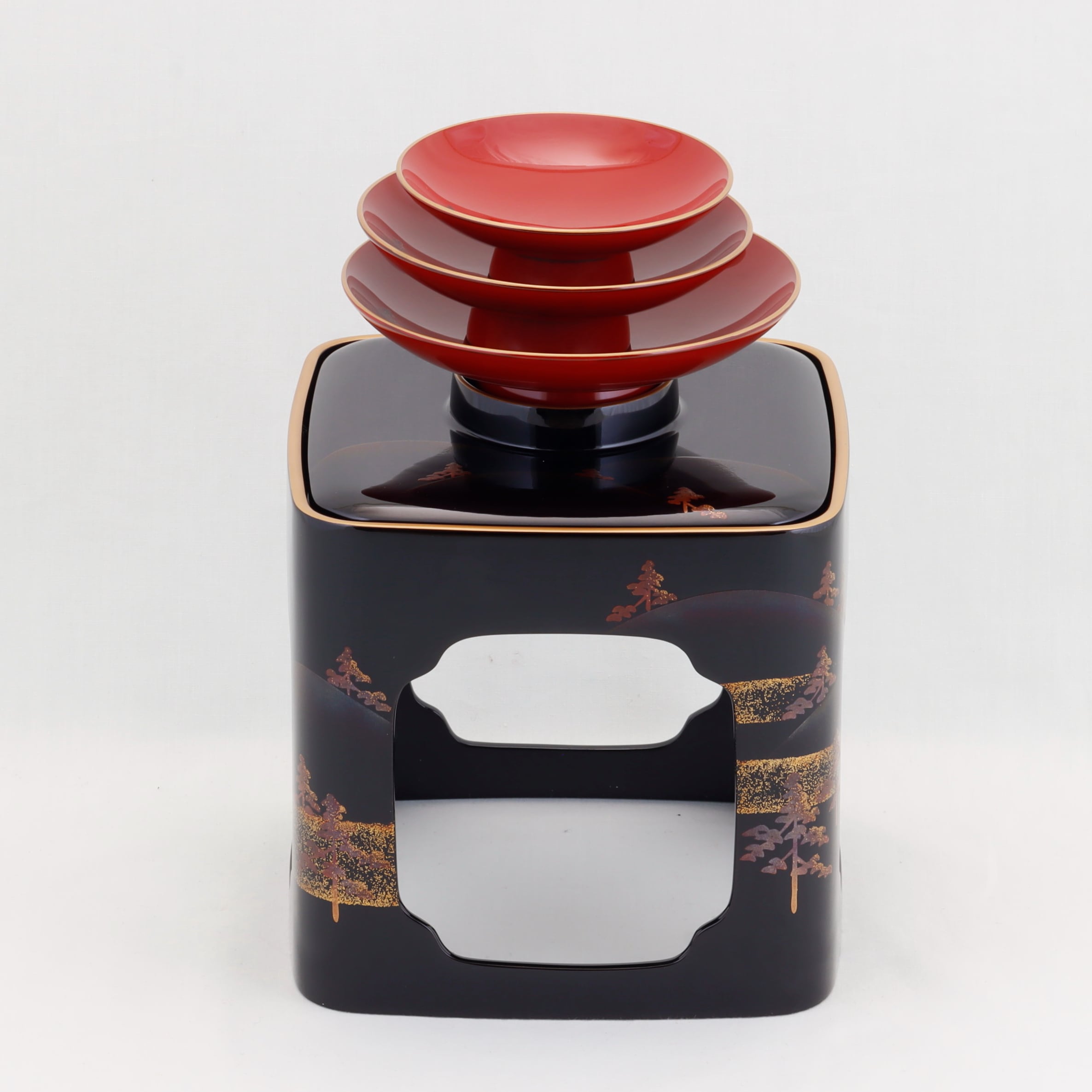 120 輪島塗／胴張形／黒塗／山水蒔絵 | 輪島塗 加藤漆器店 公式