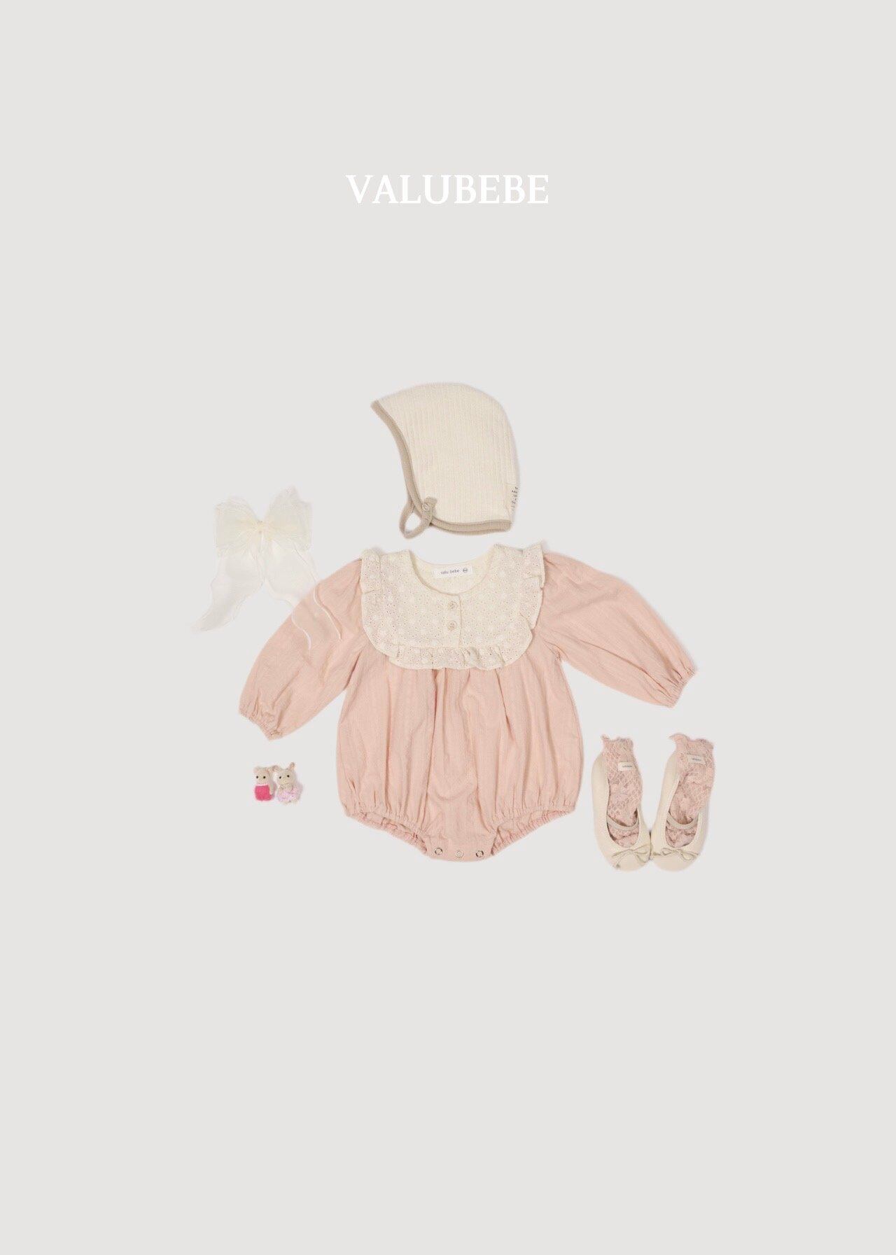 送料無料【予約】/ ブルノフリルロンパース / valubebe
