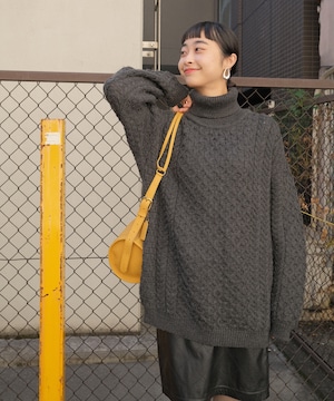 【送料無料】Ireland grey heavy wool knit Made in Ireland