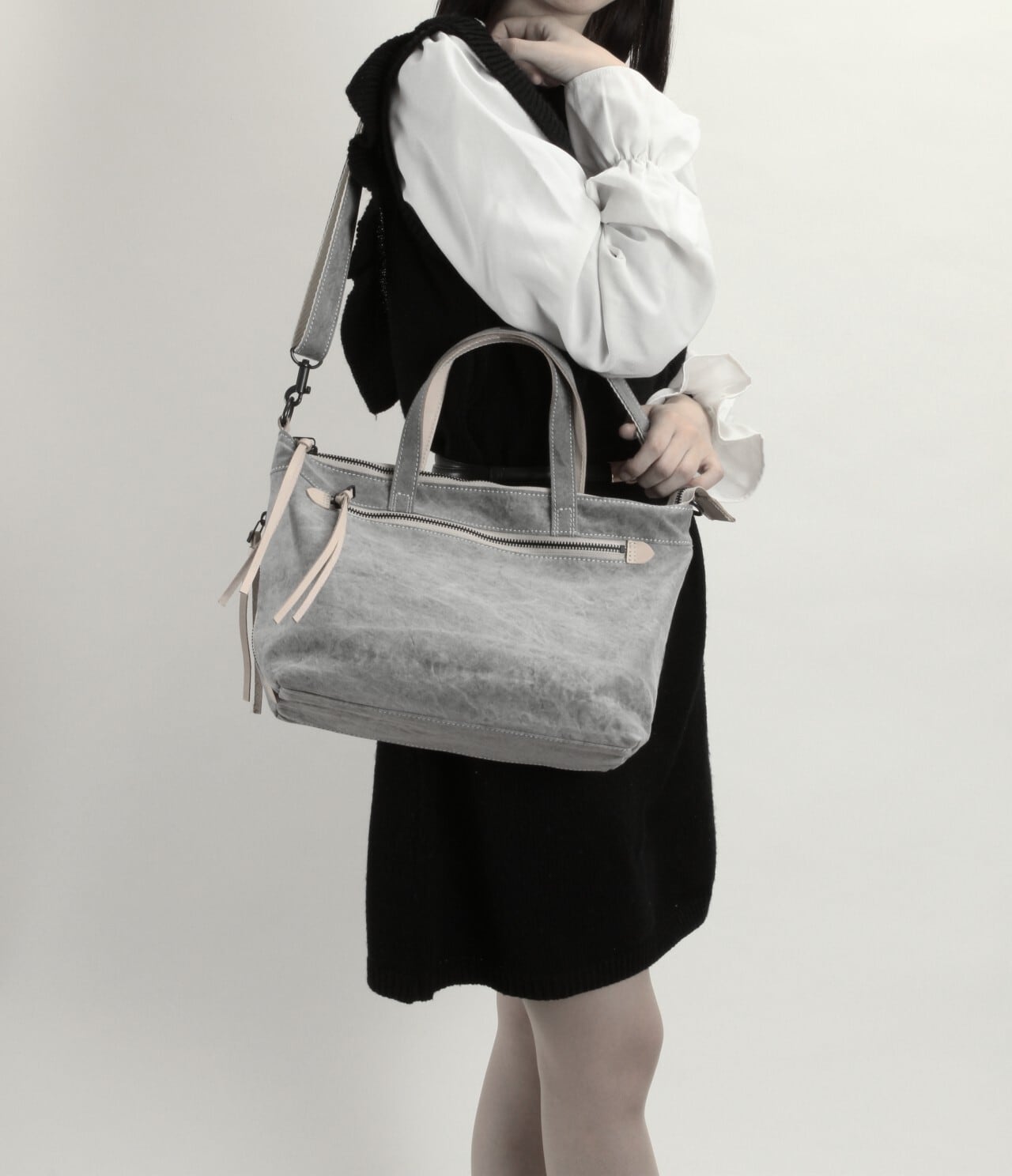 日本製〕備長炭染め帆布（倉敷帆布・タケヤリ社製）ユニセックス2WAY