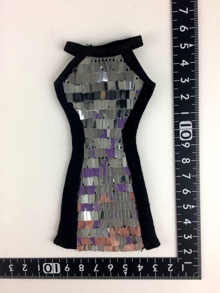 ドール服 1/6 女性用27 スパンコールドレス BLACK SILVER VG - 画像1