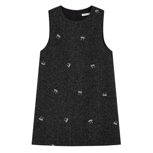 Ribbon embroidery mini dress　B1251