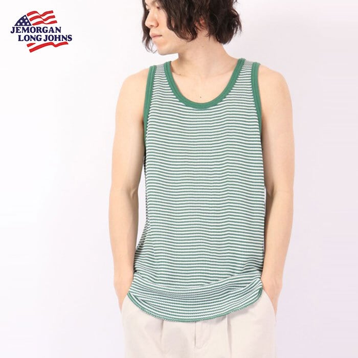 新柄】ワッフルボーダータンクトップ（パック入り） #JC761-22H