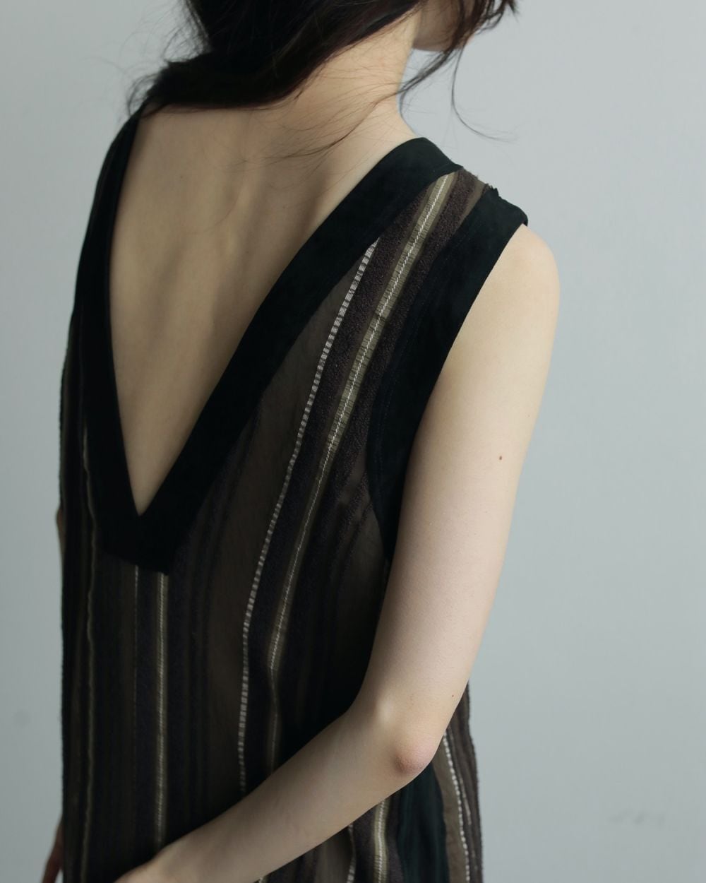 anuke(アンヌーク) Sheer Stripe Onepiece | サウスオレンジ｜メンズ