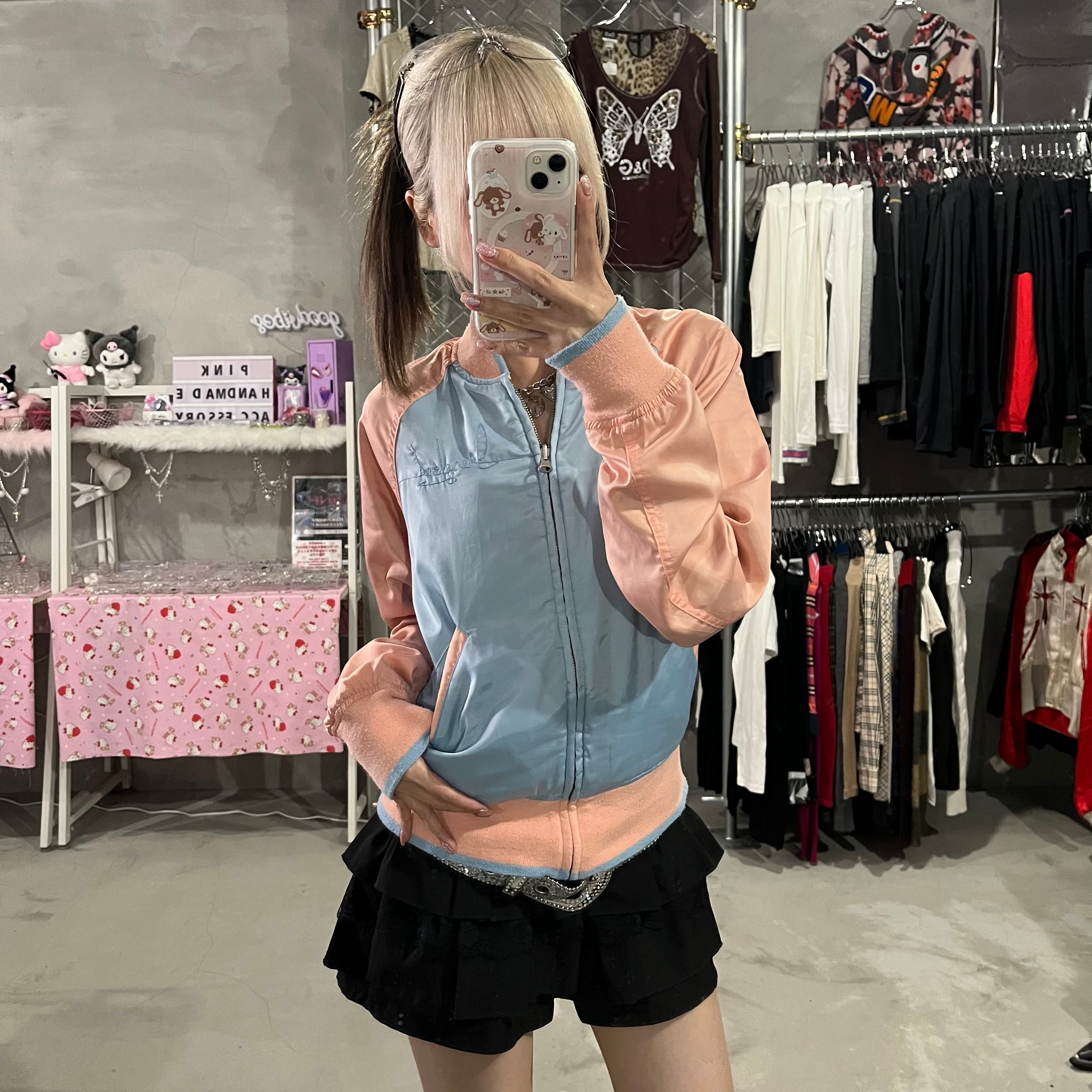 y2kUSA製ファーニットカーデNANAパンクロック古着屋フェアリーグランジボア y2kUSA製ファーニットカーデNANAパンクロック古着屋フェアリー