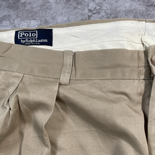 80s-90s Ralph Lauren USA製 w38 ブラウンチノパンツ 詳細写真6