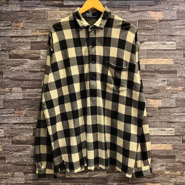 RALPH LAUREN P/O FLANNEL CHECK SHIRT 1990'S OLD