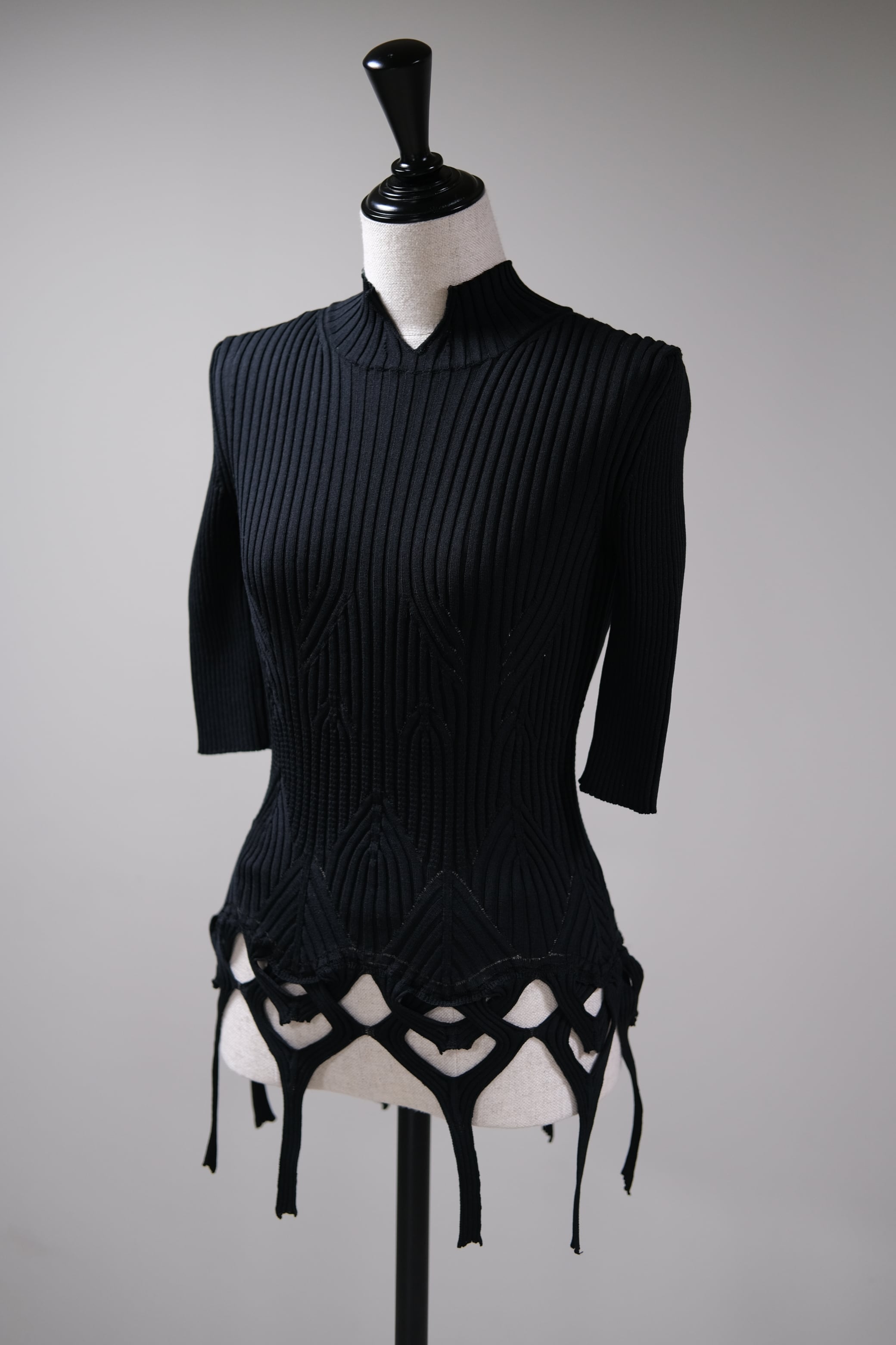 Mame Kurogouchi】Basket Weave Detailed Knitted Top | loop Mame Kurogouchi】Basket Weave Detailed Knitted Top | loop