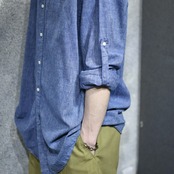 TOMMY HILFIGER cotton linen convertible sleeve shirt