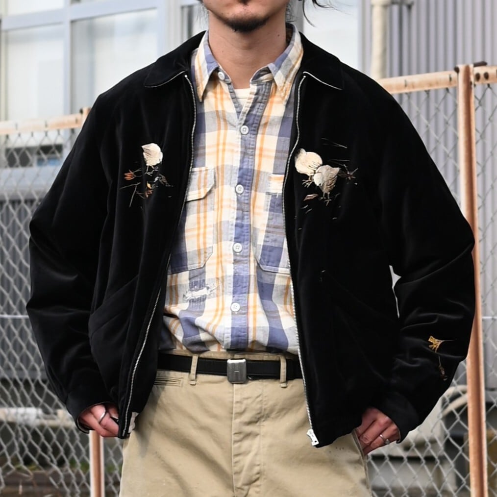 OLD JOE / STUNNING VELVET SOUVENIR JACKET(Niwatori to Hiyoko) | GANKO