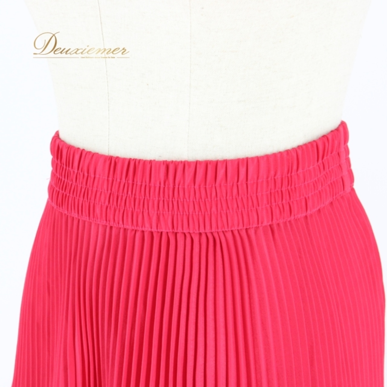 社交ダンス 衣装 スタンダード スカート レッスンウェア レディース atelier eiko アトリエエイコ プリーツ レッド系 練習着 派手 ポリエステル ウエストゴム 伸縮性 有り 総丈 約85cm ウエスト 約32cm マゼンタレッド 女性用 ダンス衣装 フレアスカート 丸襟 スカート丈 サルサ バレエ スタイリッシュ エレガント パーティーイベント