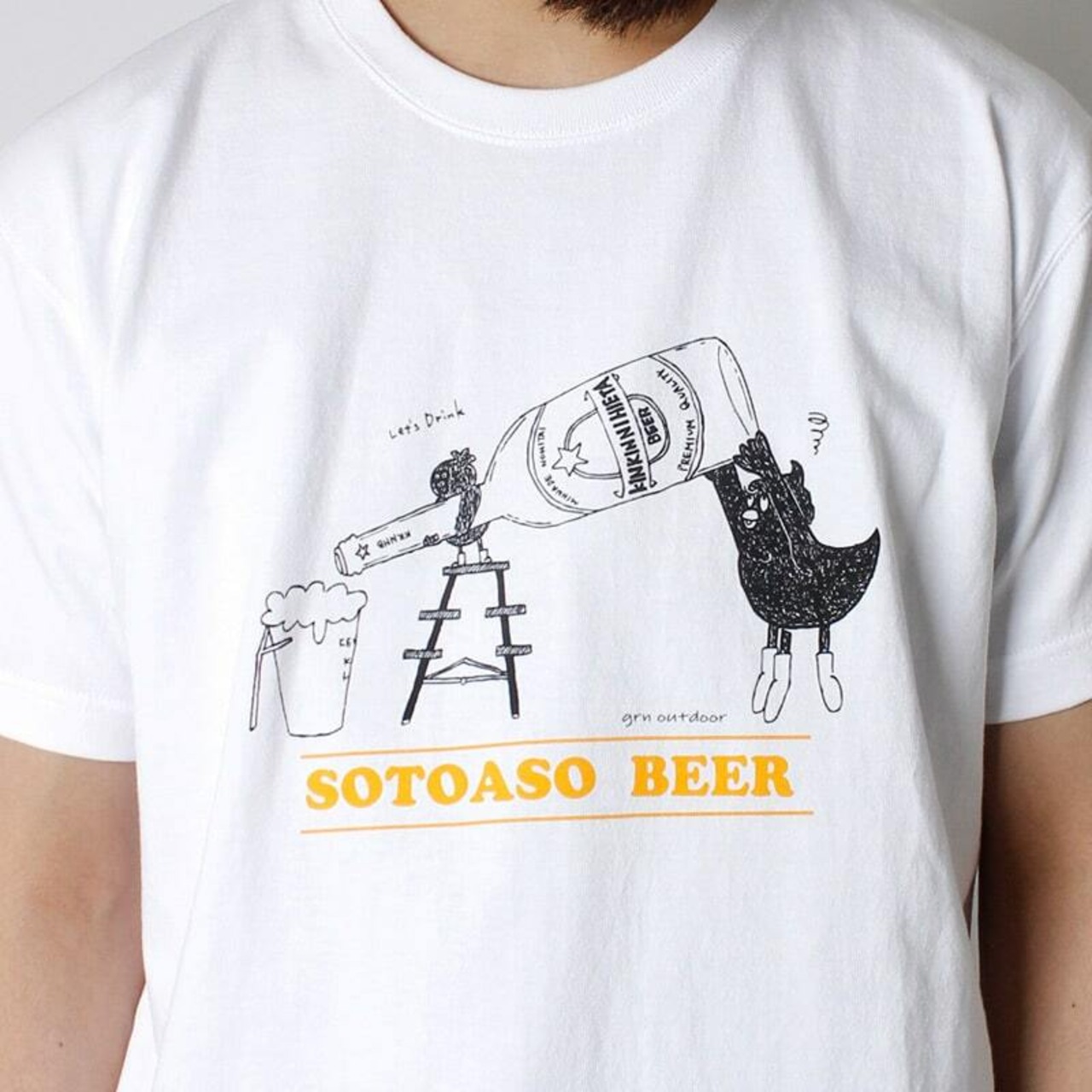 grn outdoor SOTOASOBI S/S TEE(BEER：柄C) go105M Tシャツ