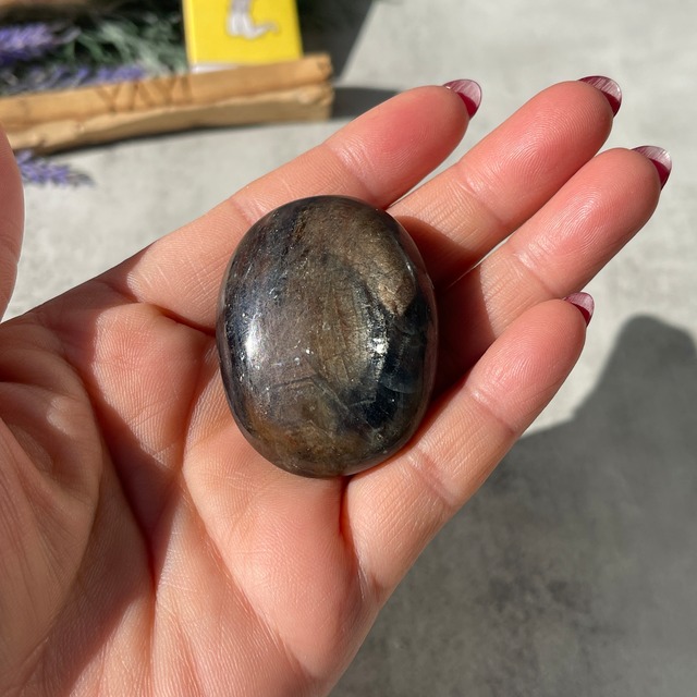 ケニア産 ゴールデンシーン・ブルーサファイア ― シーン入りコランダム パームストーン