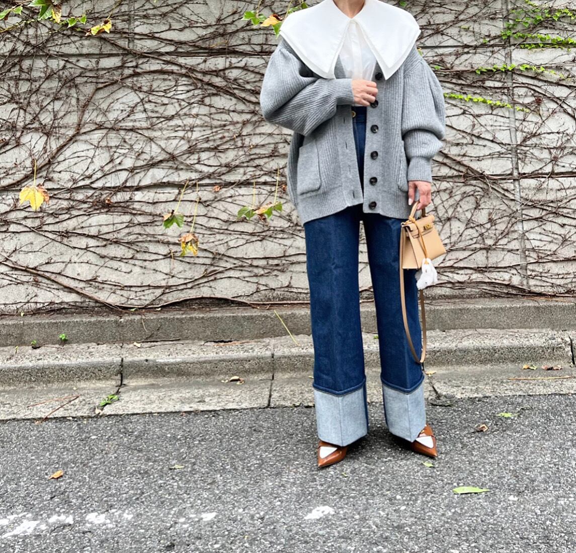 カシミア混ロングカーディガン Raymonde グレー | Cygne 