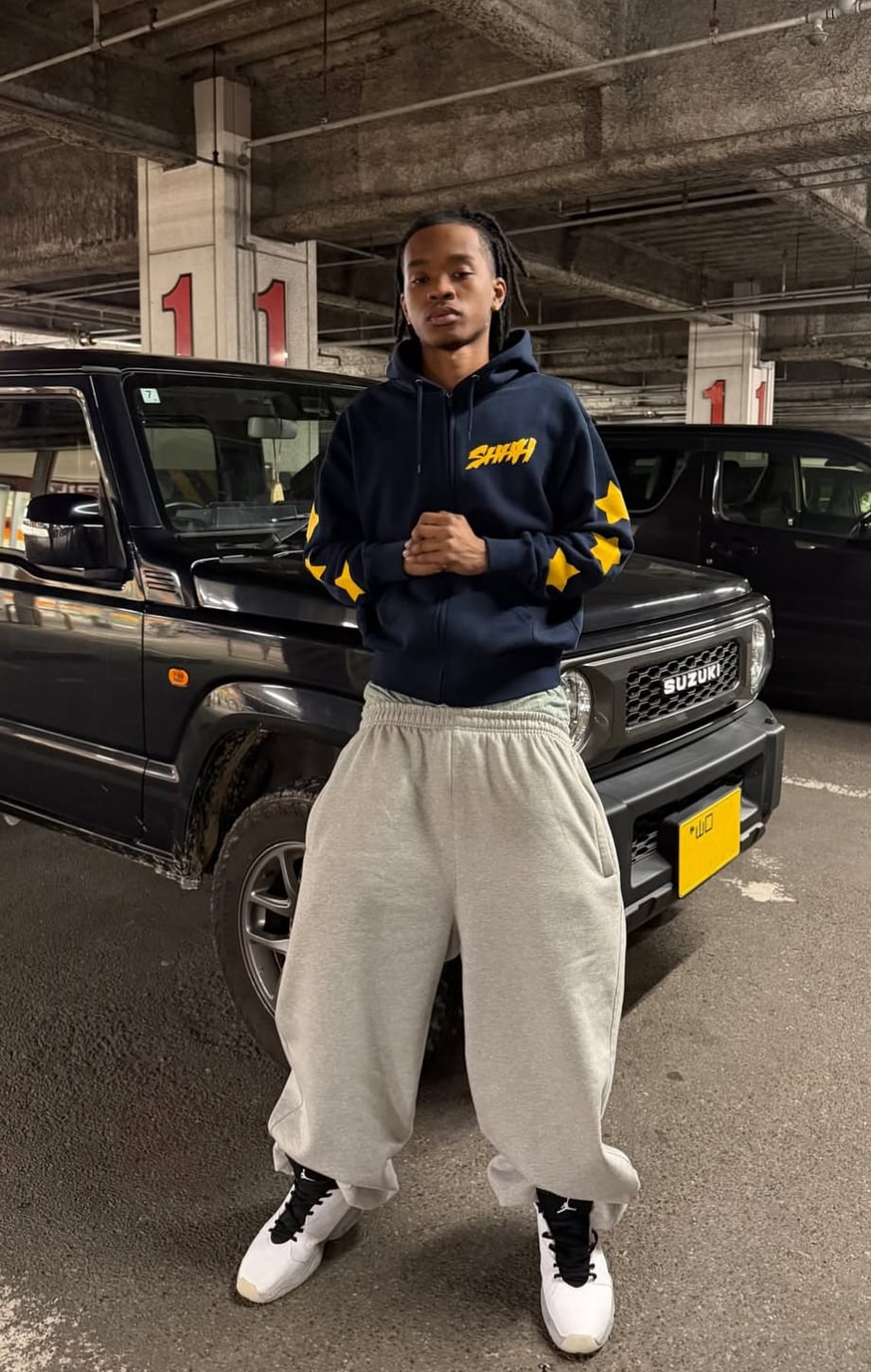 Shhh Design Zip Hoodie (Navy) | PAY ID