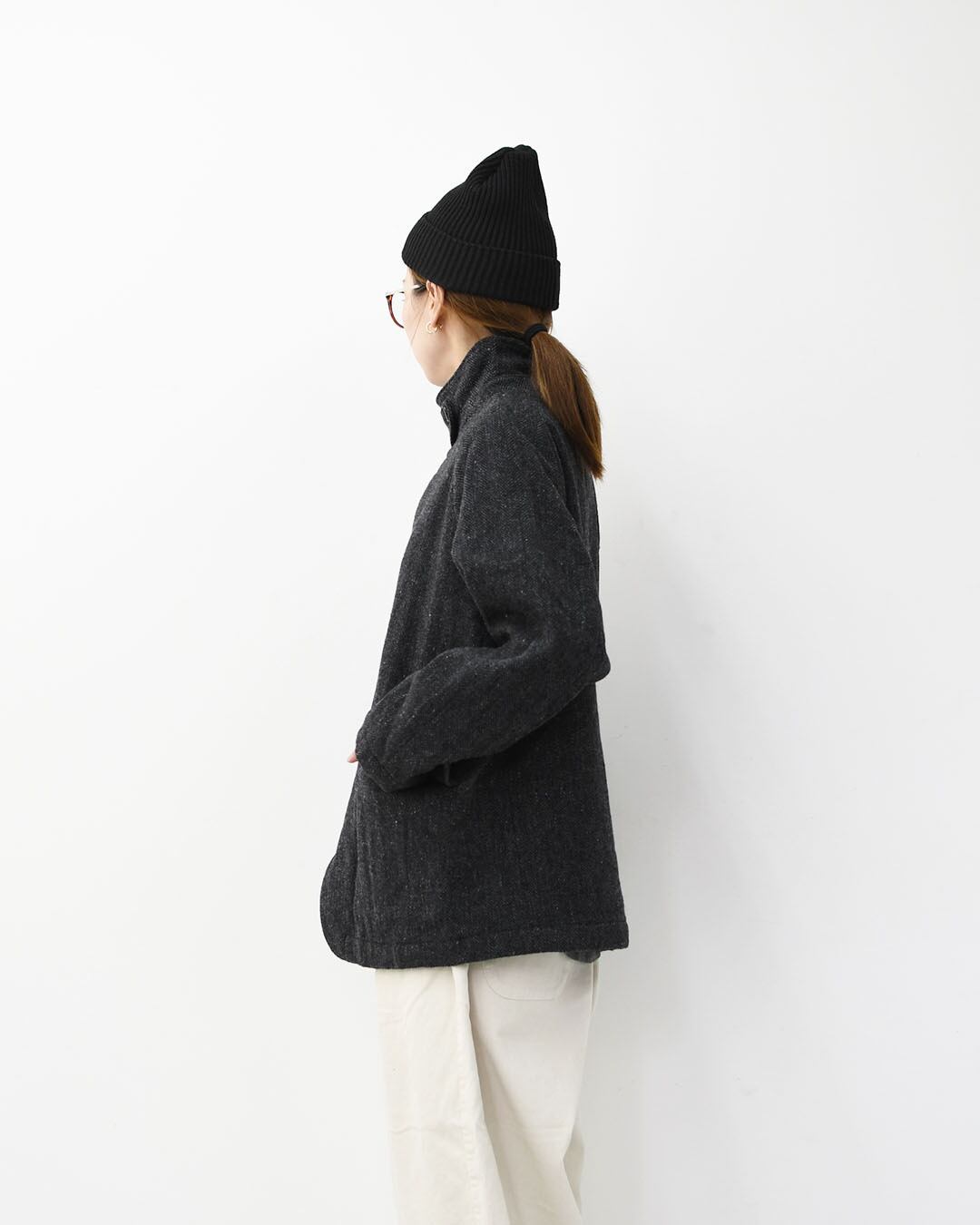 RINEN [リネン] 1/6ツィードヘリンボーン ラグランカバーオール