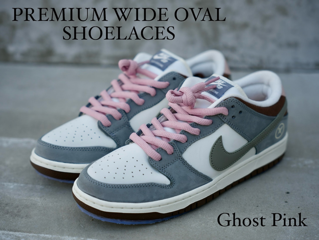 KENJI GRAPHICS × NODC®SHOELACES PREMIUM WIDE OVALSHOELACES Ghost Pink