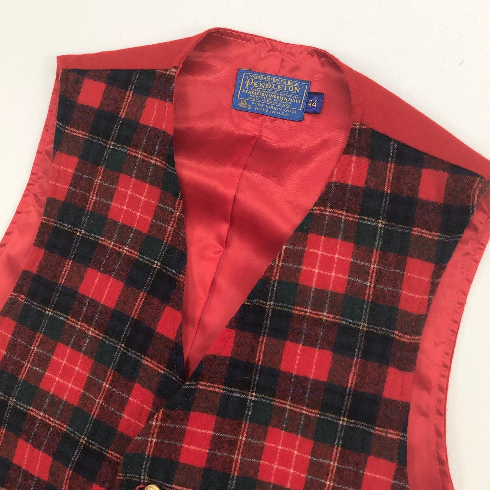 PENDLETON ペンドルトン 70年代 USA製 金ボタン チェック ウールベスト