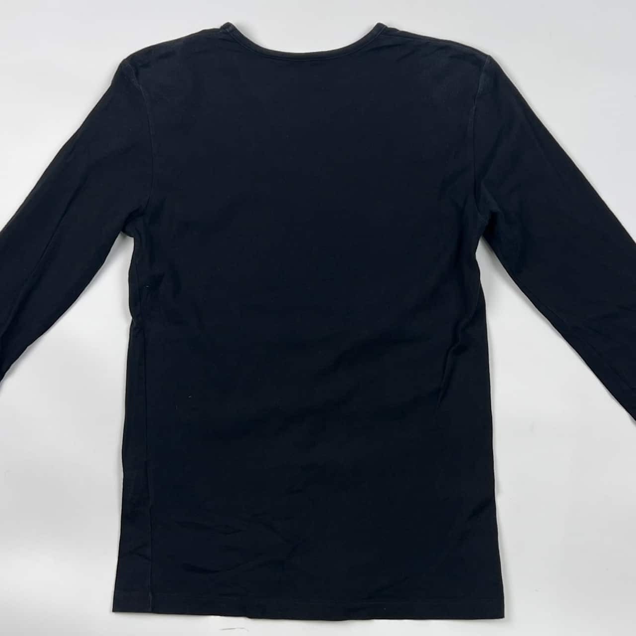 INGEBORG インゲボルグ リボン柄 長袖 Tシャツ カットソー/ブラック レディース