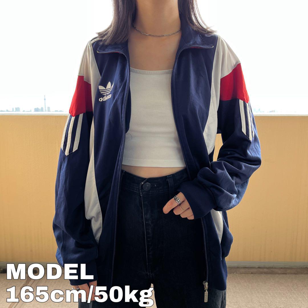 レア》adidas アディダス トラックジャケット☆S ネイビー 紺-