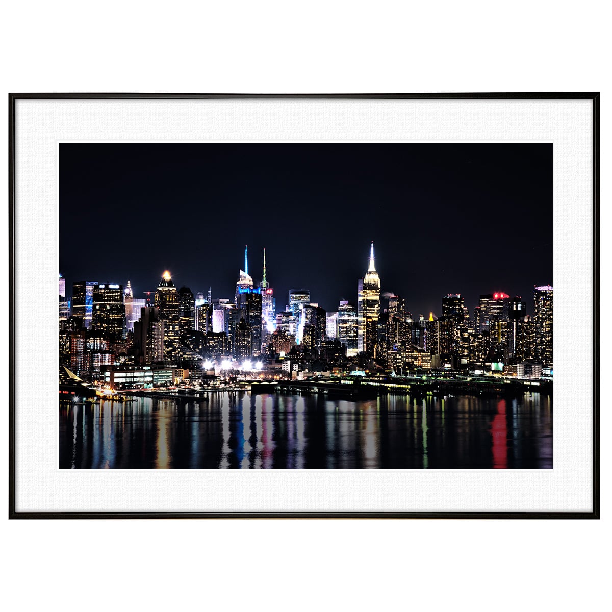 夜景写真 アメリカニューヨーク・シティ インテリアアートポスター額装 AS0435