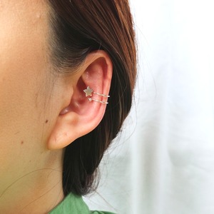 ミニ星シルバーイヤーカフ