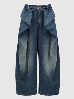 【26AW | WOMEN】Feng Chen Wang フェンチェンワン / デニム / draped oversized jeans　FUFZ2TR08