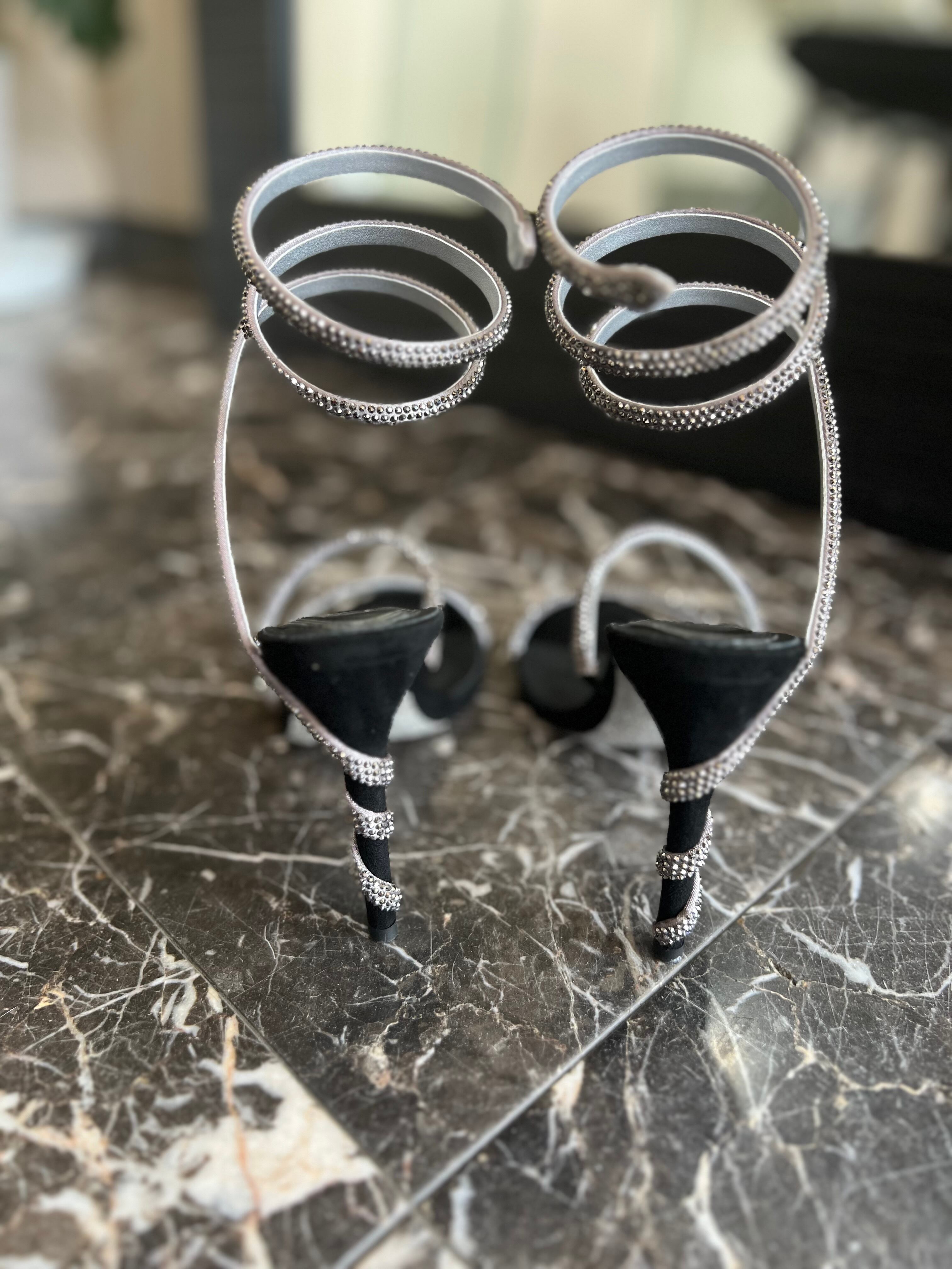 3色】Crystal Lace Up Heels/ クリスタル レースアップヒール