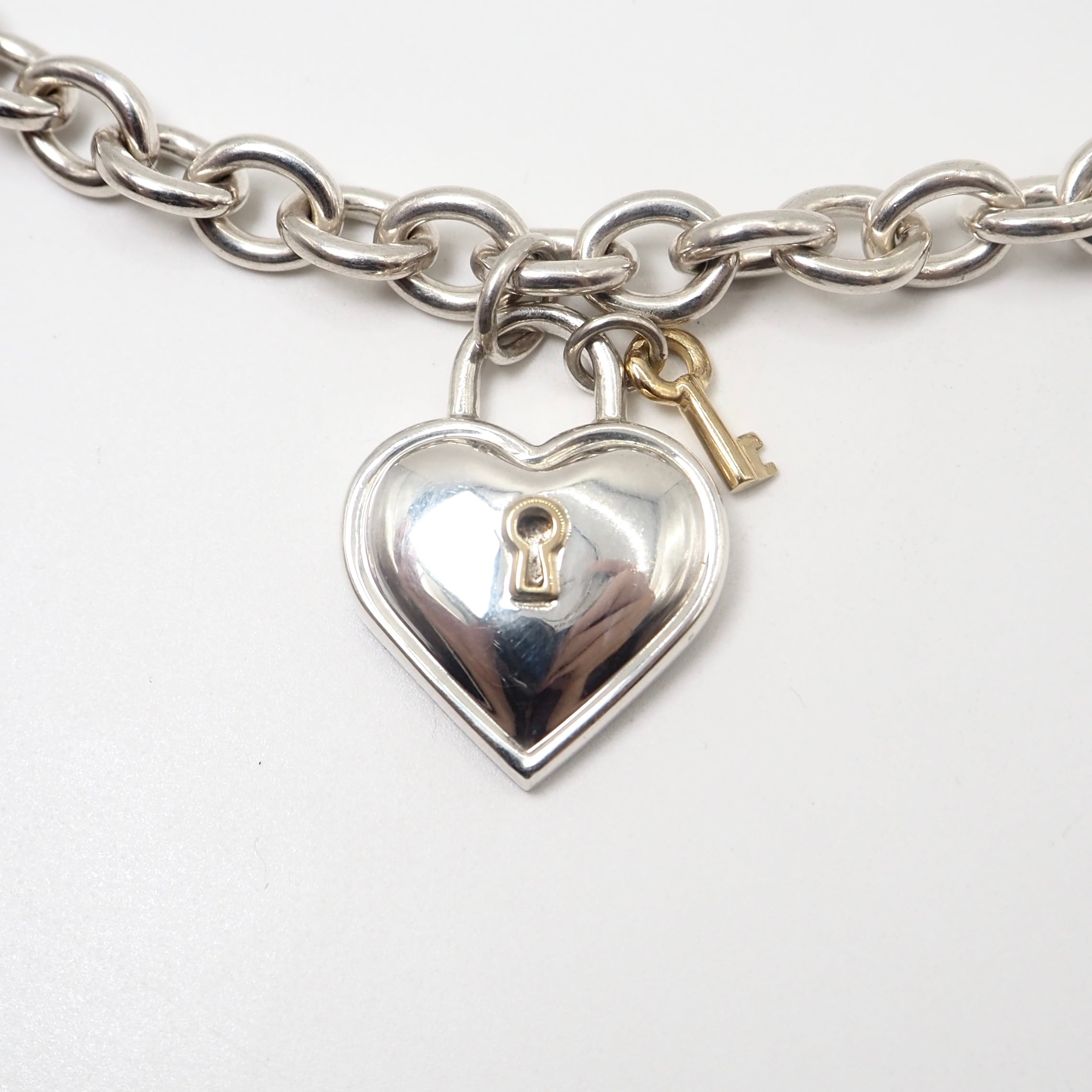 Tiffany&Co. ハートロック ネックレス シルバー925 K18 ティファニー