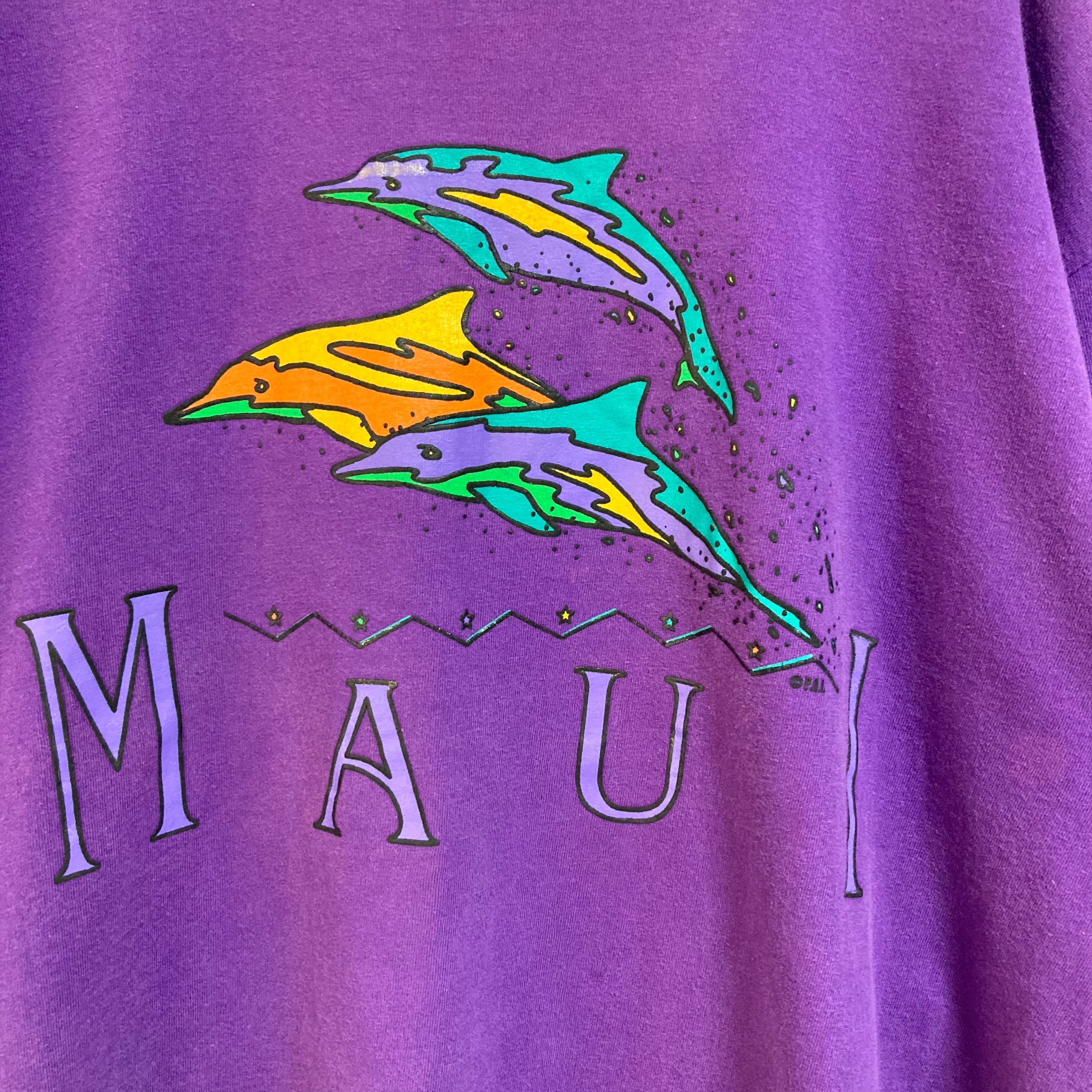 P.S.I】S/S Tee L 90s Made in USA vintage Art Tee souvenir “MAUI ...