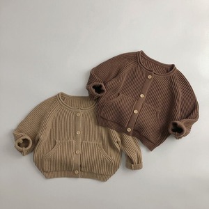 【春作】シンプルクールネックカーディガン　全2色